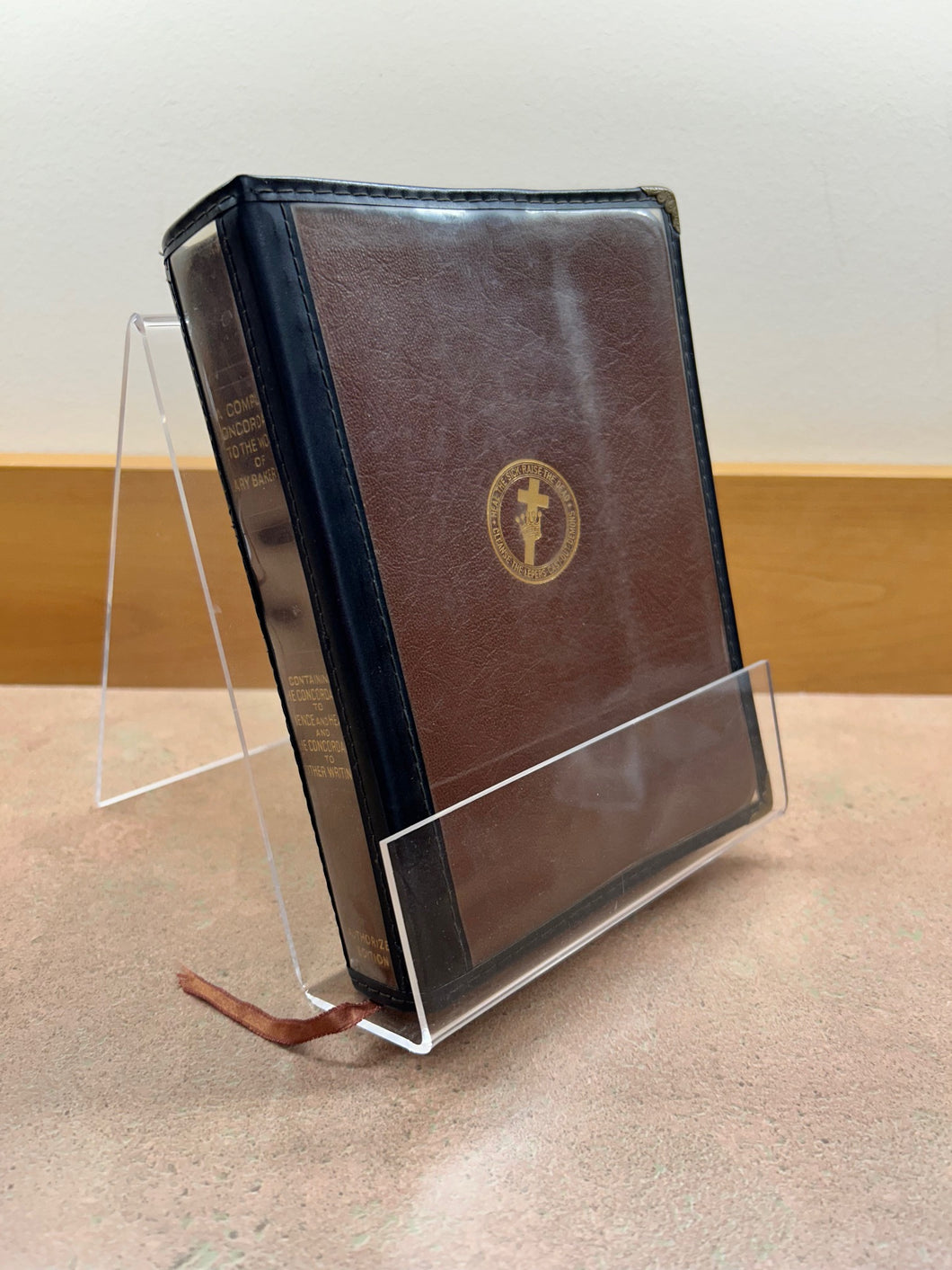 A Complete Concordance to Science and Health with Key to the Scriptures - use like new - brown leather with plastic protective case