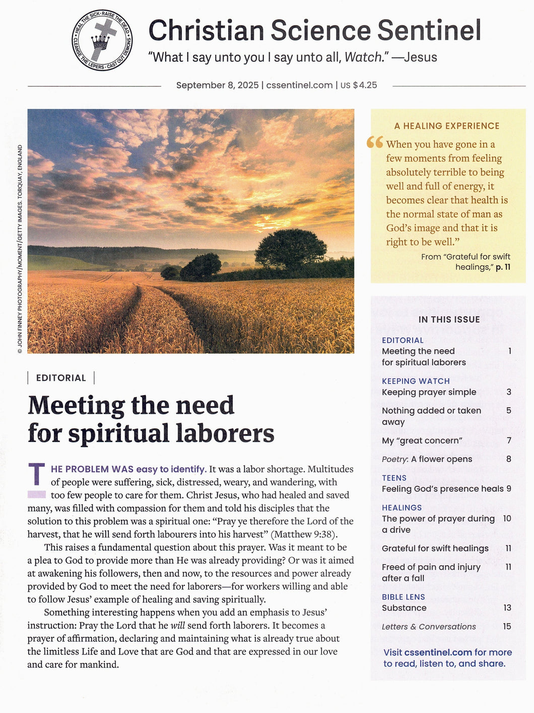 Christian Science Sentinel - weekly issues