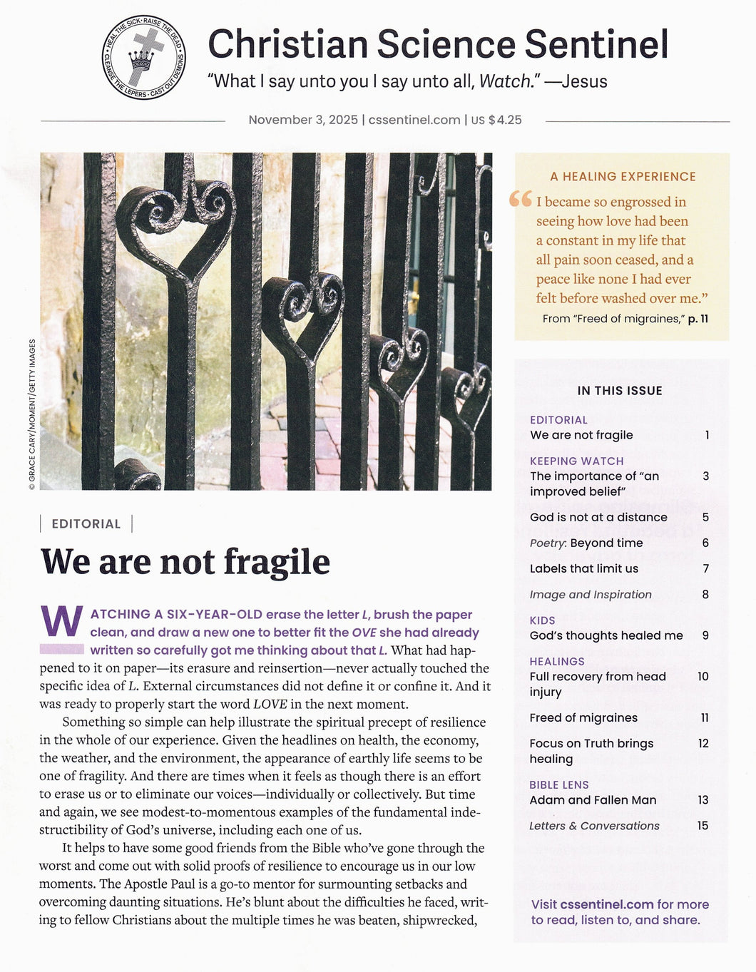 Christian Science Sentinel - weekly issues
