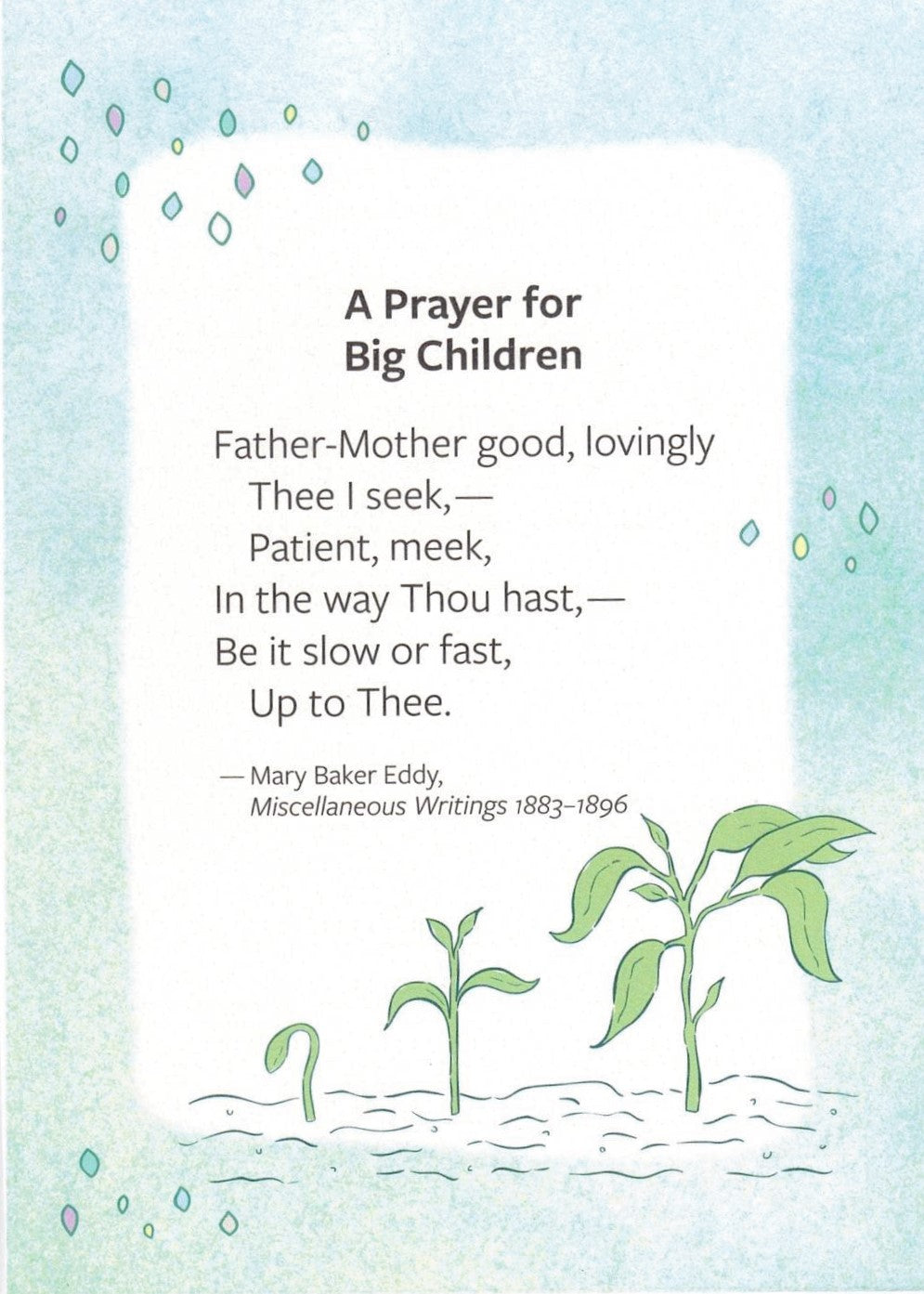 A Prayer for Big Children - card