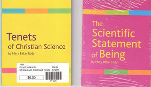Sunday School Card with the Scientific Statement of Being and Tenets